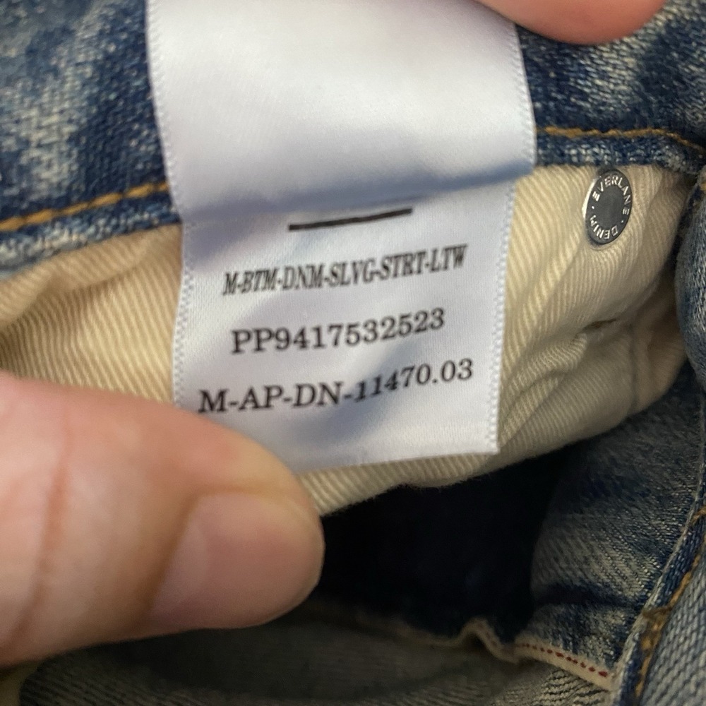 Everlane NWT The Selvedge Straight Fit Jean Longbay Men's Size 31x32 - Picture 11 of 11